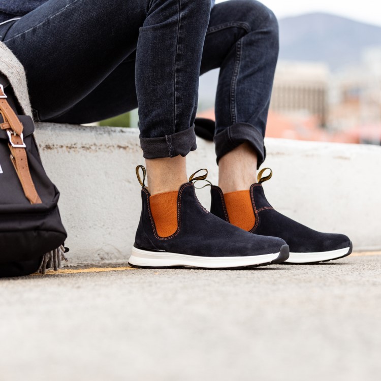 Blundstone Sale Men\s Active Chelsea Boots Navy/Orange