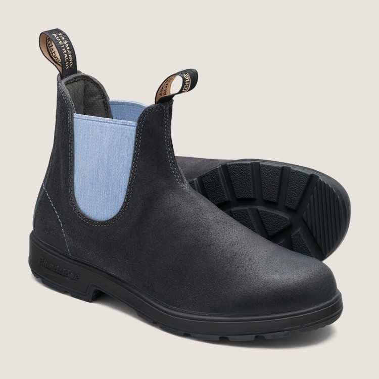 Blundstone Sale Men\s Originals Suede Boots Steel Grey/Blue