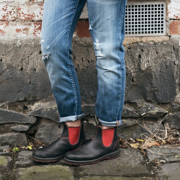 Blundstone Sale Women\s Classics Chelsea Boots Black/Red