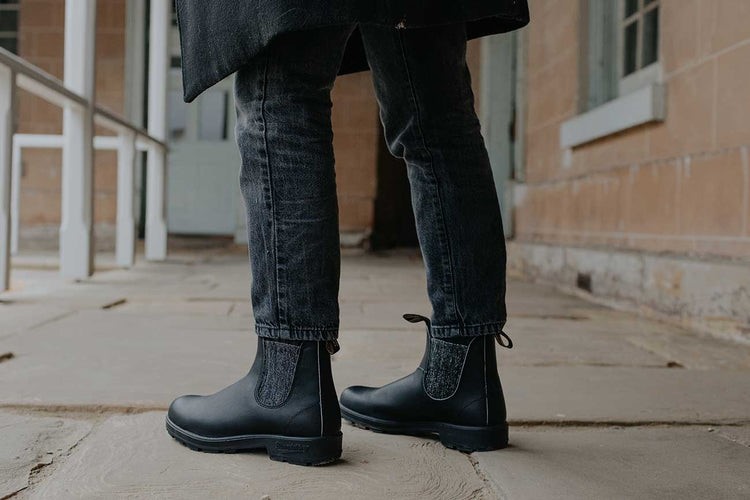 Blundstone Sale Women\s Leather Boots 2032 Black/Silver Glitter