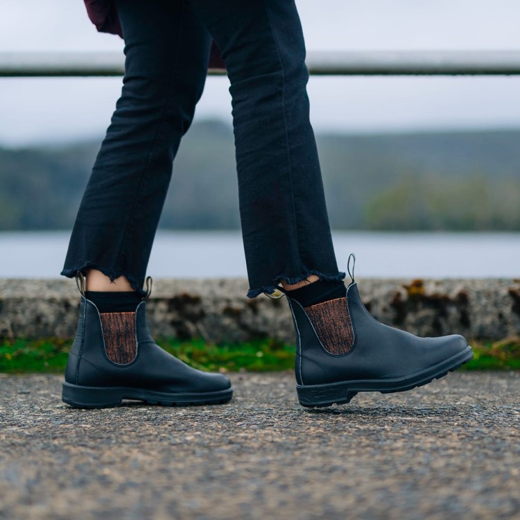 Blundstone Sale Women\s Originals Chelsea Boots Black/Gold Glitter