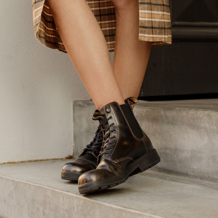 Blundstone Sale Women\s Originals Lace Up Boots Gold Brush