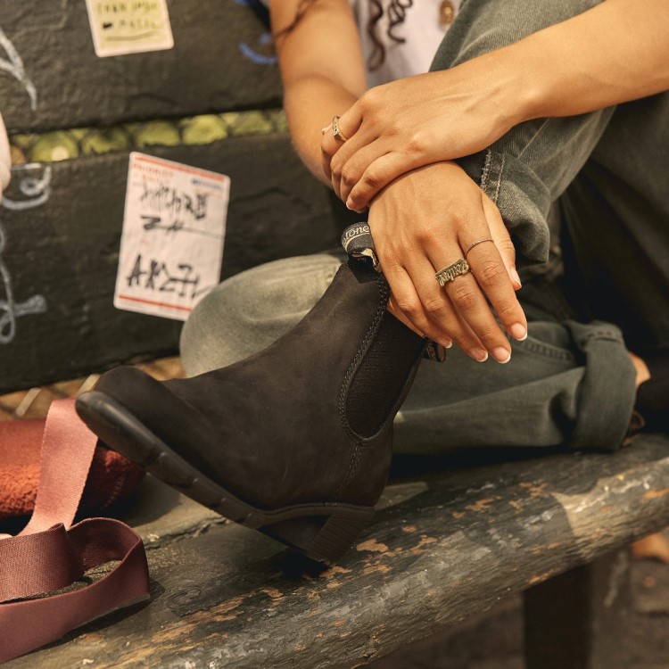 Blundstone Sale Women\s Series Heeled Boots Black Nubuck