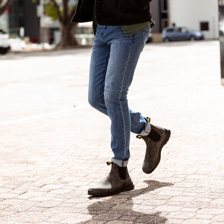 Men\s Active Chelsea Boots Rustic Black Blundstone Sale