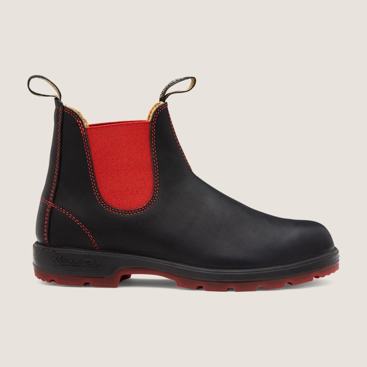 Mens Classics Chelsea Boots Black/Red Blundstone Sale