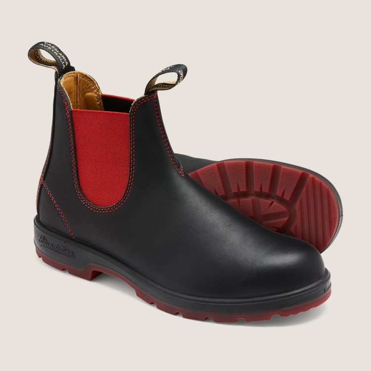 Men\s Classics Chelsea Boots Black/Red Blundstone Sale