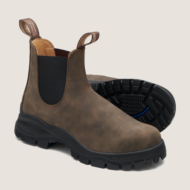 Men\s Lug Chelsea Boots Rustic Brown Blundstone Sale