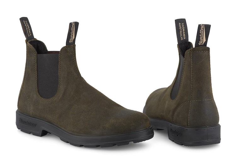 Men\s Suede Boots 1615 Dark Olive Blundstone Sale