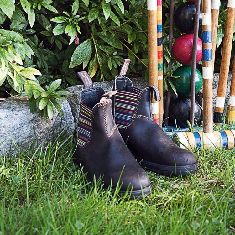 Women\s Blundstone Sale Originals Chelsea Boots Stout Brown/Stripes