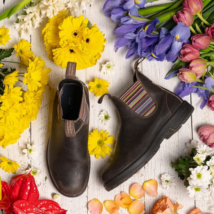 Women\s Originals Chelsea Boots Stout Brown/Stripes Blundstone Sale