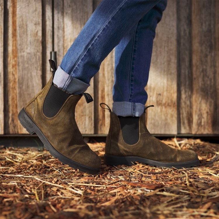 Women\s Originals Suede Boots Dark Olive Blundstone Sale