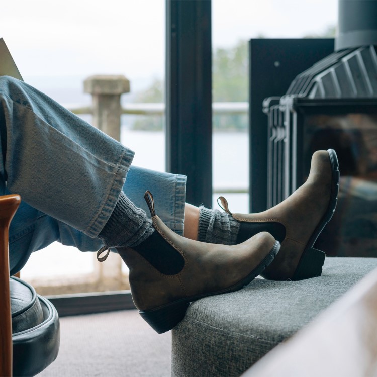 Women\s Series Heeled Boots Rustic Brown Blundstone Sale
